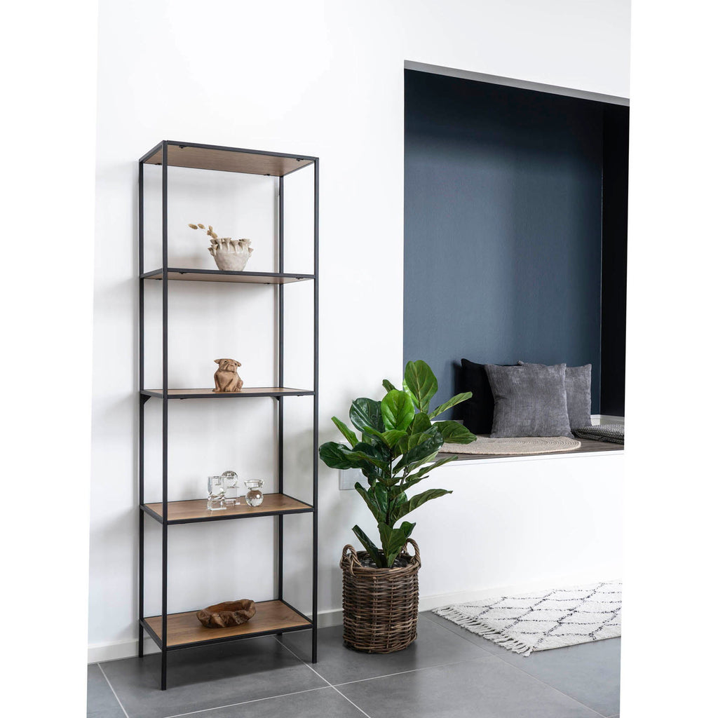 House Nordic Vita Boekenkast - Eikenlook met Zwart Frame
